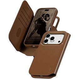 CARE by PanzerGlass Tango Two-in-One iPhone 18 Pro MagSafe Cover a libro 2 in 1 con guscio estraibile a portafoglio - Marrone