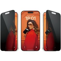 PanzerGlass Ultra-Wide Fit iPhone 15 Pro Härdat glas Skärmskydd Privacy - Skalvänligt + Monteringsram