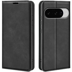 Mobigear Retro Slim Google Pixel 10 Lompakkokotelo + Setelitasku - Musta