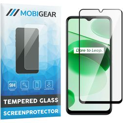 Mobigear Premium Realme C35 Tempered Glass Screen Protector - Case Friendly - Black