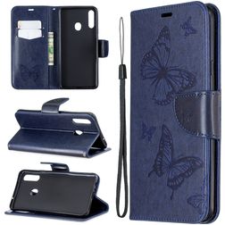 Mobigear Butterfly Samsung Galaxy A20s Wallet case - Dark Blue