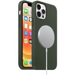 Mobigear Rubber Touch iPhone 12 Pro Silikone MagSafe Bagsidecover - Grøn