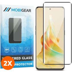Mobigear Premium OPPO Reno 8T 5G Vidro temperado Película de ecrã - Compatível com capas - Preto (Pack de 2)