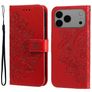 Mobigear Flowers iPhone 18 Pro Max Cover a libro portafoglio - Rosso