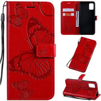 Mobigear Butterfly Samsung Galaxy A51 Cover a libro portafoglio - Rosso