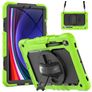 Mobigear SureGrip Xtreme Samsung Galaxy Tab S9 Kova muovi / Silikoni Suojakuori + Kynänpidike + Olkahihna + Teline - Vihreä