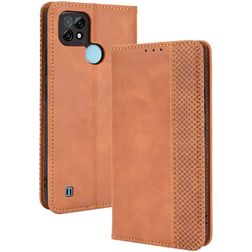 Mobigear Sensation Realme C21 Pungetui med Seddelrum - Cognac