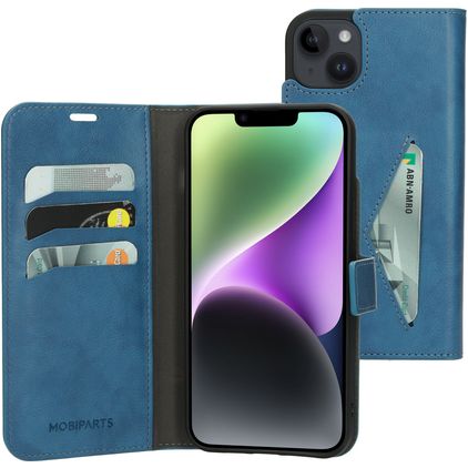 Mobiparts Classic Wallet iPhone 14 Plus Cover a libro portafoglio - Steel Blue