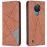 Mobigear Rhombus Slim Nokia 1.4 Wallet case - Cognac