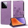 Mobigear Flowers Xiaomi 15 Capa livro Carteira - Roxo