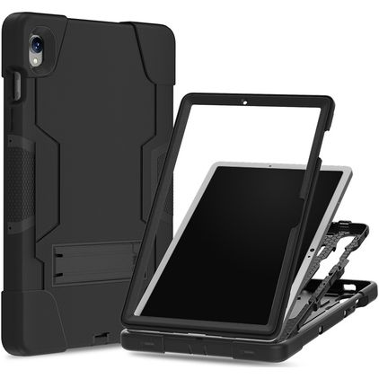 Xccess Survivor Essential Samsung Galaxy Tab S9 FE Plus Plastica rigida / Silicone Back cover + Supporto - Nero