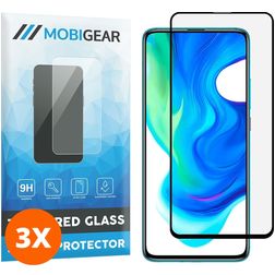 Mobigear Premium POCO F2 Pro Tempered Glass Screen Protector - Case Friendly - Black (3-Pack)
