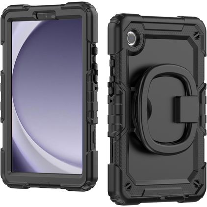 Mobilize Rotating Defender Samsung Galaxy Tab A9 (2023) Plastica rigida / Silicone Back cover + Tracolla + Supporto - Nero