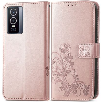 Mobigear Clover Vivo Y76 Plånboksfodral med sedelfack - Roséguld