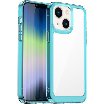 Mobigear Crystal iPhone 14 Plus Hårdt Bagsidecover - Gennemsigtig / Turkis