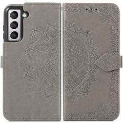 Mobigear Mandala Samsung Galaxy S21 FE Wallet case - Grey