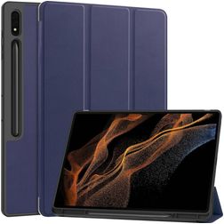 Mobigear Tri-Fold Gel Samsung Galaxy Tab S9 Ultra TPU / Cuero sintético Funda tipo libro + Portalápices - Azul oscuro