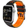 Mobigear Aero Armor Silikon Apple Watch Řemínek Přezka - 49/46/45/44 mm - Černá / Oranžová