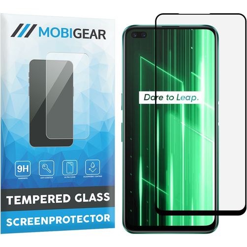 Mobigear Premium Realme X50 Härdat glas Skärmskydd - Skalvänligt - Svart