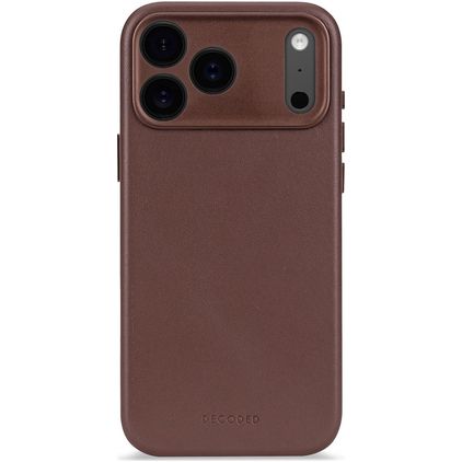 Decoded iPhone 17 Pro Äkta läder Skal Stötsäkert - Dark Ruby