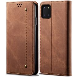 Mobigear Denim Slim Samsung Galaxy Note 10 Lite Etui z klapką typu portfel - Brązowy