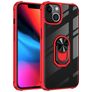 Mobigear Crystal Ring iPhone 14 Pro Funda Plástico rígido Carcasa con anillo - Transparente / Rojo