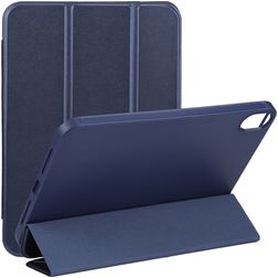Mobigear Tri-Fold Gel iPad Mini 7 (2024) TPU / Leatherette Wallet case - Dark Blue
