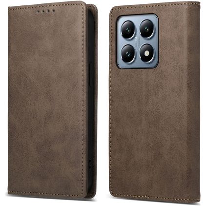 Mobigear Wallet Xiaomi 14T Pro Plånboksfodral med sedelfack - Brun