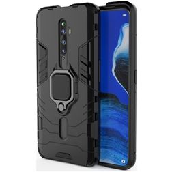 Mobigear Armor Ring OPPO Reno2 Z Hard Case Back cover Shockproof with Ring Holder - Black