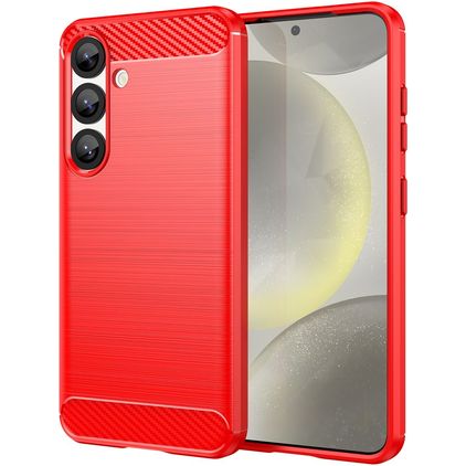 Mobigear Brushed Slim Samsung Galaxy S25 TPU flexível Capa traseira - Vermelho