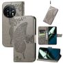 Mobigear Butterfly OnePlus 11 Cover a libro portafoglio - Grigio