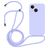 Mobigear Lanyard iPhone 14 Plus Silicona Funda con cuerda - Morado