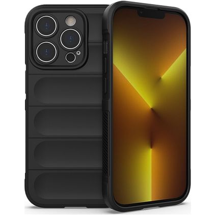Mobigear Bumpy iPhone 14 Pro TPU flexível Capa traseira - Preto