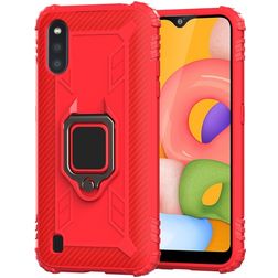 Mobigear Armor Ring Samsung Galaxy A01 TPU flexível Capa traseira Antichoque com anel - Vermelho