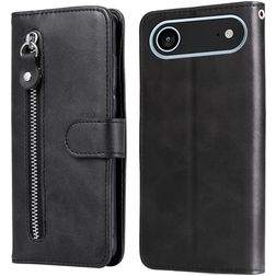 Mobigear Zipper iPhone Air Cover a libro portafoglio - Nero