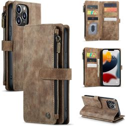 CaseMe C30 iPhone 13 Pro Max Wallet case - Brown