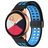 Mobigear Sport Plus Mag Silikoni Smartwatch Ranneke Magneettilukko - 22 mm - Musta / Sininen