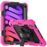 Mobigear SureGrip Xtreme iPad Mini 6 (2021) Capa Plástico rígido / Silicone Capa traseira + Suporte para caneta stylus + Alça de ombro + Suporte - Preto / Rosa