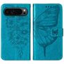 Mobigear Butterfly Google Pixel 9 Pro Knížkové pouzdro Peněženka - Modrá