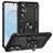 Mobigear Armor Ring Samsung Galaxy S25 Edge Hardcase Etui plecki Wstrząsoodporne z pierścieniem - Czarny