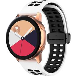 Mobigear Sport Plus Mag Silikone Smartwatch Urrem Magnetlås - 22 mm - Sort / Hvid
