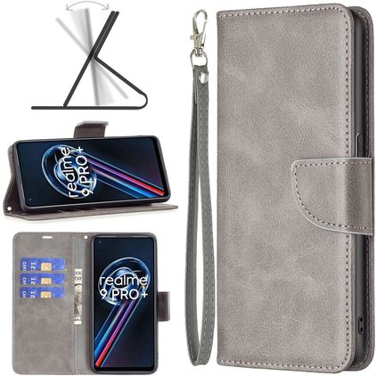 Mobigear Excellent Realme 9 Pro Plus Cover a libro portafoglio - Grigio