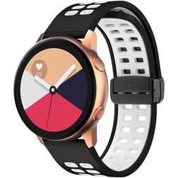 Mobigear Sport Plus Mag Bracelete Silicone Fecho magnético para Smartwatch - 22 mm - Preto / Branco