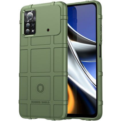 Mobigear Rugged Shield POCO X4 Pro 5G TPU flessibile Back cover Antiurto - Verde