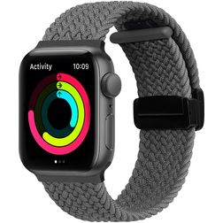 Mobigear Braided Mag Bracelete Nylon Fecho magnético para Apple Watch - 49/46/45/44 mm - Cinzento