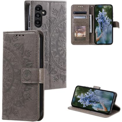 Mobigear Mandala Samsung Galaxy S25 FE Capa livro Carteira - Cinzento