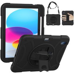 Mobigear SureGrip iPad 11 (2025) Pouzdro Plast / Silikon Zadní kryt + Držák na stylus + Ramenní popruh + Stojánek - Černá