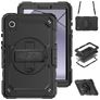 Mobigear SureGrip Xtreme Samsung Galaxy Tab A9 (2023) Case Plastic / Silicone Back cover + Shoulder Strap + Stand - Black