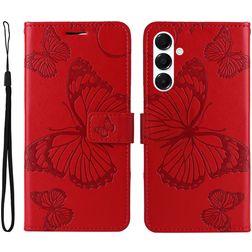 Mobigear Butterfly Samsung Galaxy A26 Lompakkokotelo + Setelitasku - Punainen