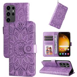 Mobigear Sunflower Samsung Galaxy S24 Ultra Wallet case - Purple